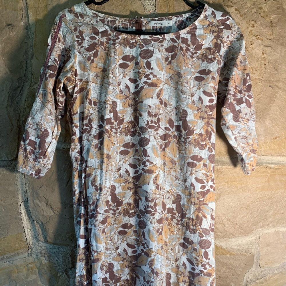 Sepia Fall Print Dress